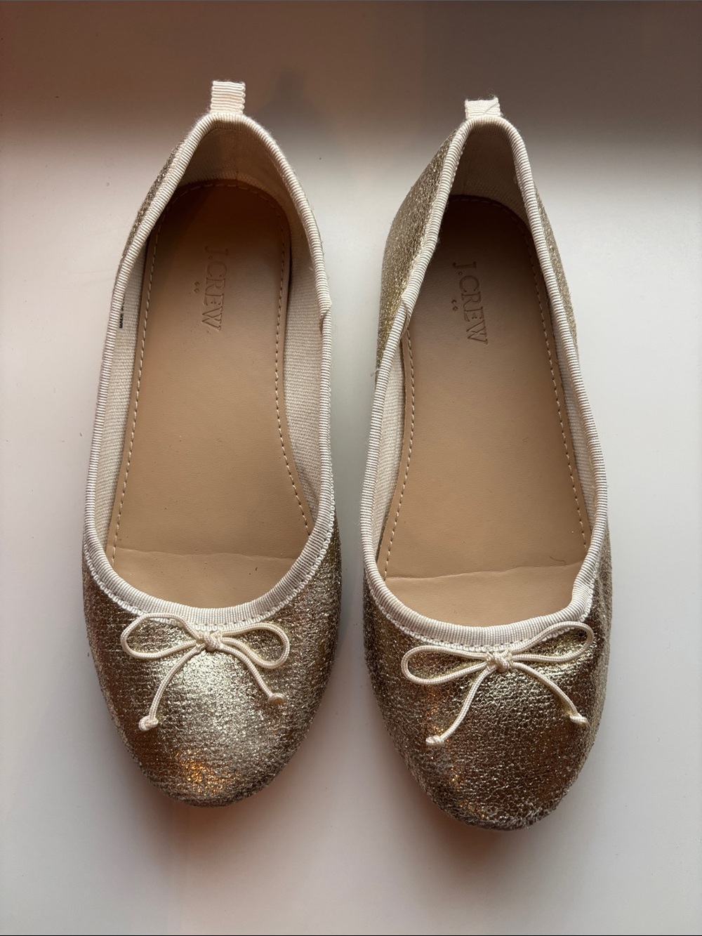 Crewcuts Girls’ Gold Metallic Ballet Flats